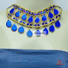 Load image into Gallery viewer, Lapis Stone Tribal Handmade Necklace