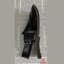 Load image into Gallery viewer, Black Shinny Leather Peshawari Chappal