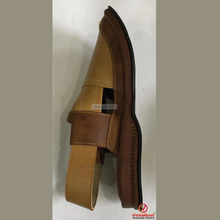 Load image into Gallery viewer, Handcrafted Two-Tone Peshawari Chappal