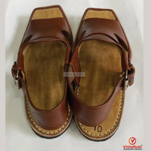 Load image into Gallery viewer, Handmade Brown Leather Peshawari Sandal