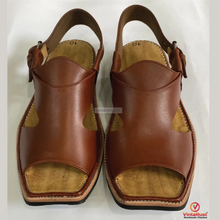 Load image into Gallery viewer, Handmade Brown Leather Peshawari Sandal
