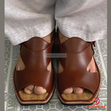 Load image into Gallery viewer, Handmade Brown Leather Peshawari Sandal