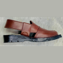 Load image into Gallery viewer, Handmade Dark Brown Leather Peshawari Men's Chappal
