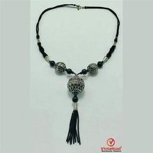 Load image into Gallery viewer, Artisan Black Boho Pendant Necklace