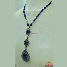 Load image into Gallery viewer, Bohemian Lapis Lazuli Stone Teardrop Pendant Necklace