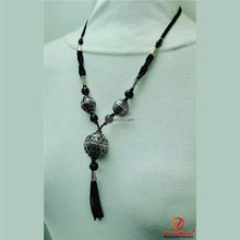 Load image into Gallery viewer, Artisan Black Boho Pendant Necklace
