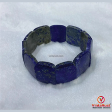 Load image into Gallery viewer, Handmade Lapis Lazuli Beaded Adjustable Bracelet