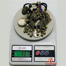 Load image into Gallery viewer, Coins and Beads Chain Necklace: Tribal Handmade Afghan Pendant