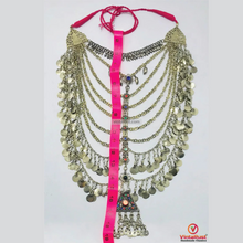 Load image into Gallery viewer, Handmade Kuchi Bib Necklace: Afghan Silver Tribal Jewelry
