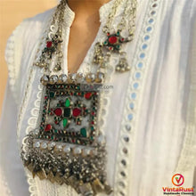 Load image into Gallery viewer, Ethnic Tribal Red and Green Glass Stones