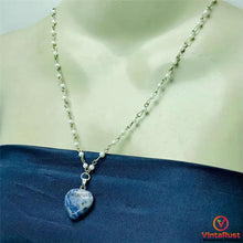 Load image into Gallery viewer, Blue Rhodonite Stone Heart Shape Pendant Necklace