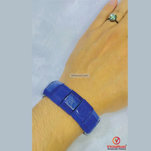 Load image into Gallery viewer, Handmade Minimalist Blue Lapis Gemstone Barcelet