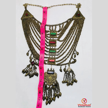 Load image into Gallery viewer, Vintage Afghan Tribal Multilayer Necklace with Glass Stones