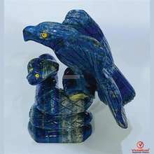 Load image into Gallery viewer, Handcrafted Lapis Lazuli Eagle & Cobra Figurine