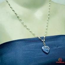 Load image into Gallery viewer, Blue Rhodonite Stone Heart Shape Pendant Necklace