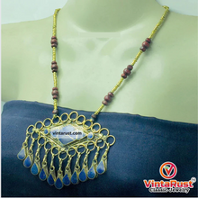 Load image into Gallery viewer, Lapis Lazuli Pendant Necklace With Beaded Chain