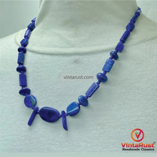 Load image into Gallery viewer, Lapis Lazuli Beaded Necklace: Vintage Tribal Gemstone Jewelry