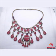 Load image into Gallery viewer, Tribal Multilayers Red Stone Necklace