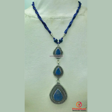 Load image into Gallery viewer, Bohemian Lapis Lazuli Stone Teardrop Pendant Necklace