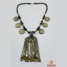 Load image into Gallery viewer, Coins and Beads Chain Necklace: Tribal Handmade Afghan Pendant