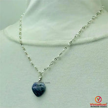 Load image into Gallery viewer, Blue Rhodonite Stone Heart Shape Pendant Necklace