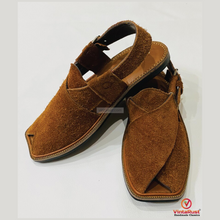 Load image into Gallery viewer, Handmade Suede Peshawari Sandals: Traditional Leather Chappal