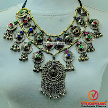 Load image into Gallery viewer, Boho Ethnic Necklace Made With Vintage Pieces