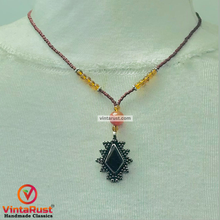 Load image into Gallery viewer, Ethnic Beaded Chain Pendant Necklace