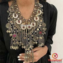 Load image into Gallery viewer, Vintage Tribal Necklace Embellished with Fish Motifs