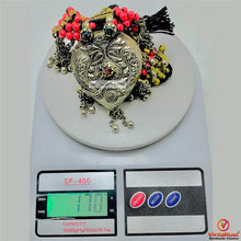 Load image into Gallery viewer, Beaded Chain Necklace With Silver Pendant