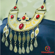 Load image into Gallery viewer, Vintage Long Chain Turkman Pendant Necklace
