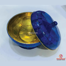 Load image into Gallery viewer, Handmade Lapis Lazuli Blue Mosaic Decorative Bowl with Lid