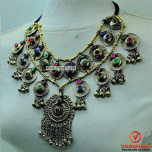 Load image into Gallery viewer, Gypsy Ethnic Necklace Made With Vintage Pieces