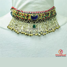 Load image into Gallery viewer, Handmade Tribal Choker with Bells