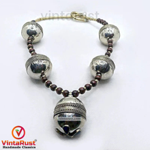 Load image into Gallery viewer, Vintage Turkmeni Bells Necklace with Wooden Beads