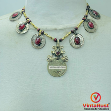 Load image into Gallery viewer, Beaded Chain Coins Pendant Necklace