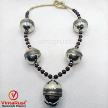 Load image into Gallery viewer, Vintage Turkmeni Bells Necklace with Wooden Beads