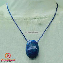 Load image into Gallery viewer, Lapis Lazuli Gemstone Oval Shape Pendant Necklace