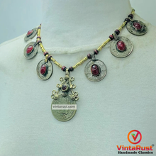 Load image into Gallery viewer, Beaded Chain Coins Pendant Necklace