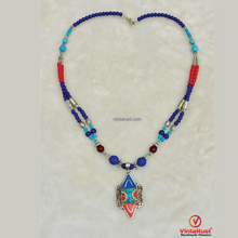 Load image into Gallery viewer, Tibetan Nepalese Pendant Necklace: Boho Tribal Jewelry with Beads & Stones