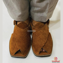 Load image into Gallery viewer, Handmade Suede Peshawari Sandals: Traditional Leather Chappal