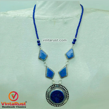 Load image into Gallery viewer, Long Chain Lapis Lazuli Pendant Necklace