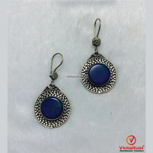 Load image into Gallery viewer, Handmade Blue Lapis Lazuli Drop Earrings