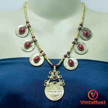 Load image into Gallery viewer, Beaded Chain Coins Pendant Necklace