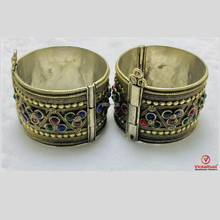 Load image into Gallery viewer, Afghan Kuchi Tribal Boho Cuff Bracelet: Vintage Afghan Ethnic Jewelry