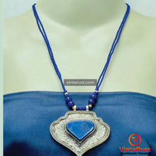 Load image into Gallery viewer, Lapis Lazuli Beaded Chain Pendant Necklace