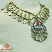 Load image into Gallery viewer, Handmade Vintage Coins Necklace With Stones