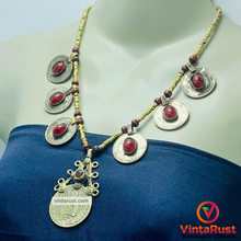 Load image into Gallery viewer, Beaded Chain Coins Pendant Necklace