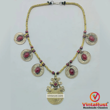 Load image into Gallery viewer, Beaded Chain Coins Pendant Necklace
