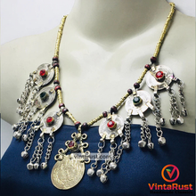 Load image into Gallery viewer, Ethnic Tribal Necklace With Vintage Coins